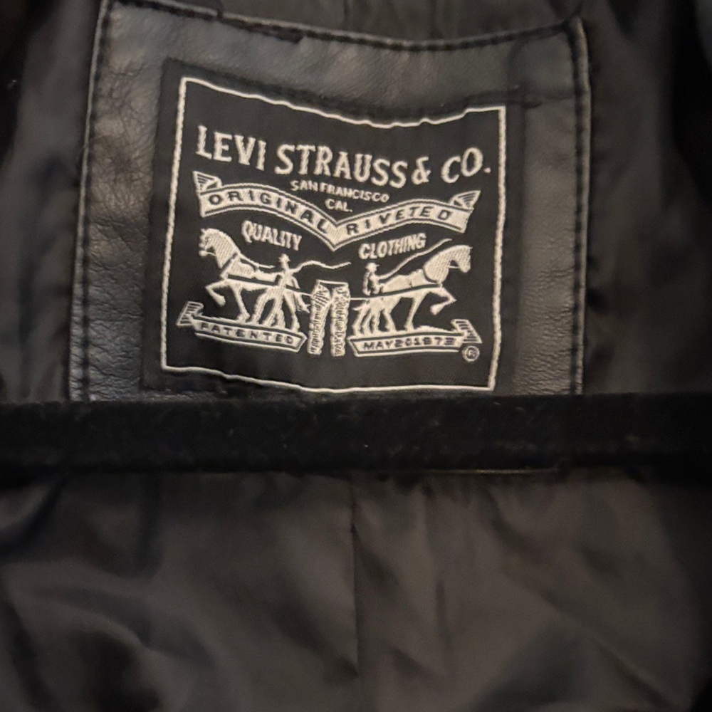 Levi's Black Leather Moto Jacket - Picture 2 of 3